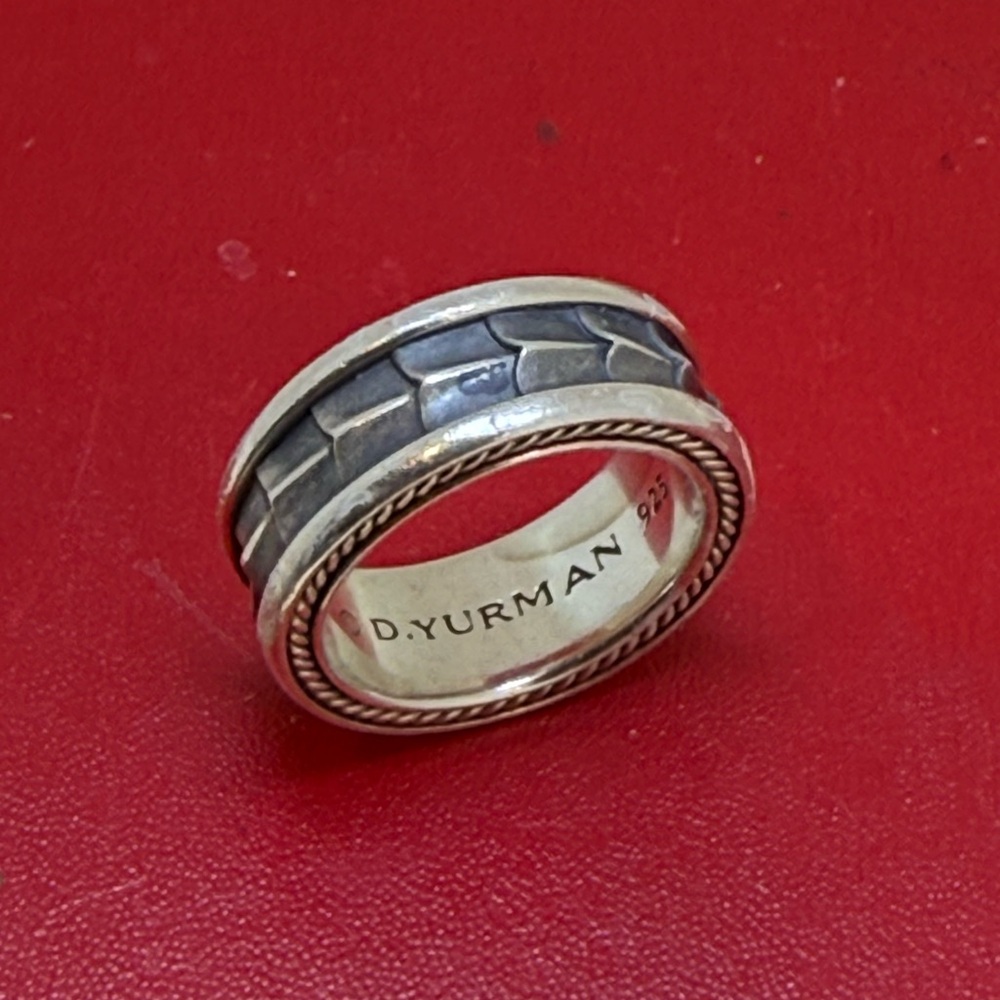 Authentic David Yurman Armory Sterling Silver Men's Band Ring Size 9.5 - Picture 7 of 8